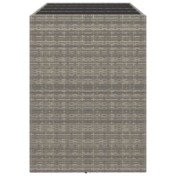 vidaXL barbord med glasplade 145x80x110 cm polyrattan grå