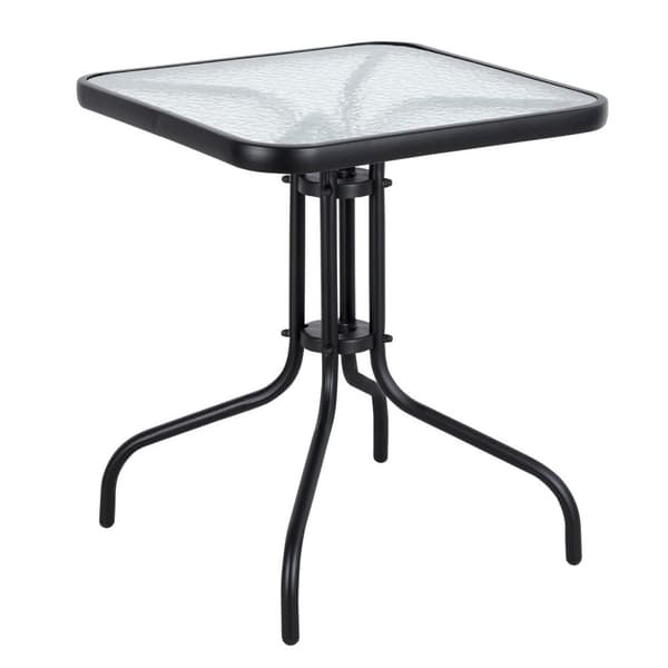 Trädgårdsbord - 60cm - Härdat glas - Svart