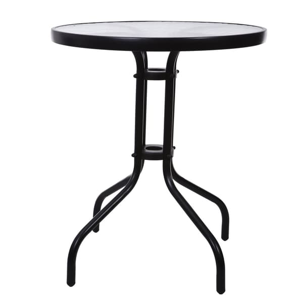 Trädgårdsbord - 60cm - Härdat glas - Svart