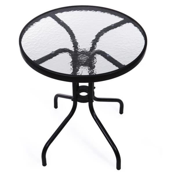 Trädgårdsbord - 60cm - Härdat glas - Svart