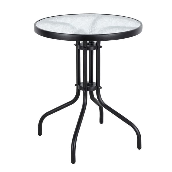 Trädgårdsbord - 60cm - Härdat glas - Svart