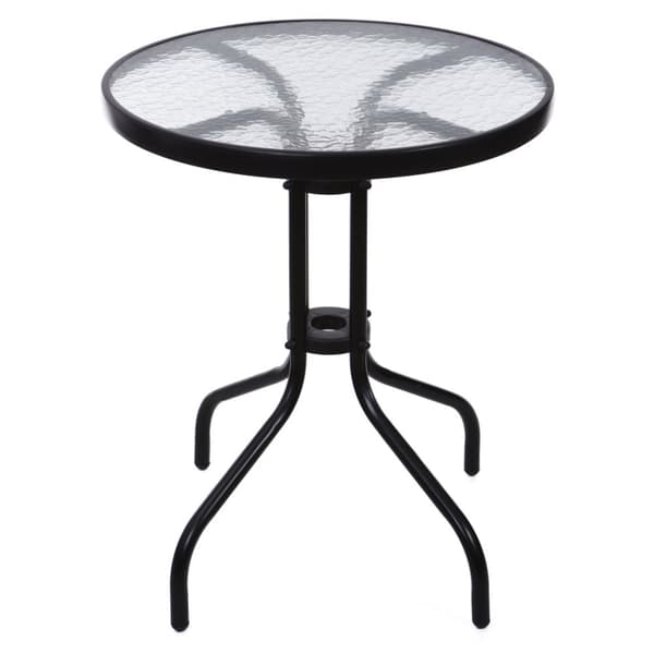 Trädgårdsbord - 60cm - Härdat glas - Svart