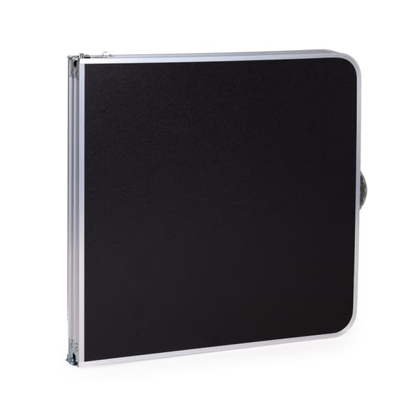Campingbord - 119,5x60x61,5-69,5 cm - med 4 pallar - svart