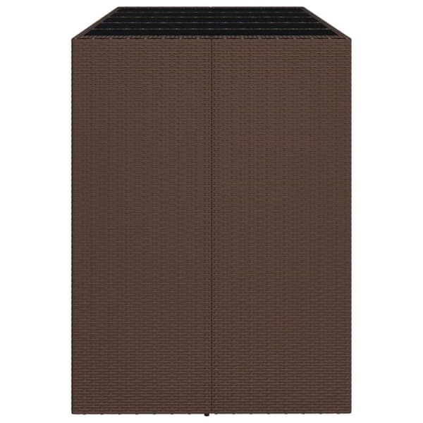 vidaXL Barbord med glasskiva brun 185x80x110 cm konstrotting