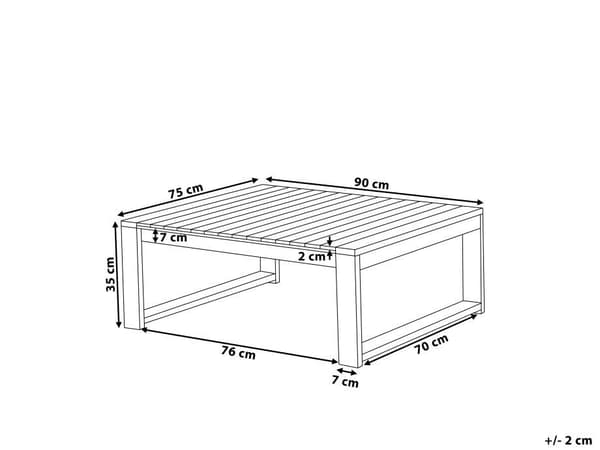 Utendørs sofabord Mørkt tre Akasietre 90 x 75 cm Moderne design Hagemøbler Uteplass