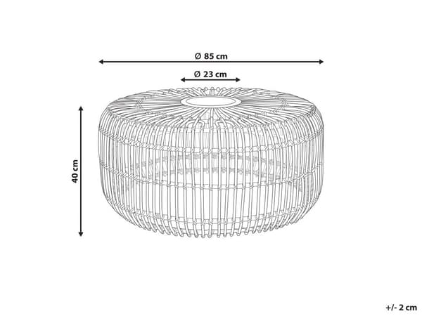 Rattan Have Sofabord Naturrattan 85 cm Rund Håndlavet Indendørs Udendørs Stue Terrasse Patio Boho Style