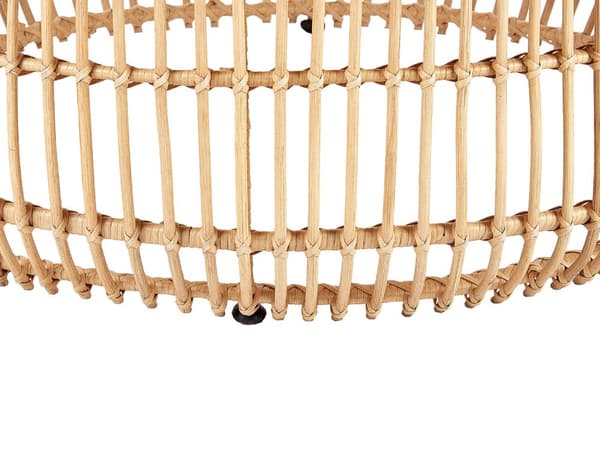 Rattan Have Sofabord Naturrattan 85 cm Rund Håndlavet Indendørs Udendørs Stue Terrasse Patio Boho Style