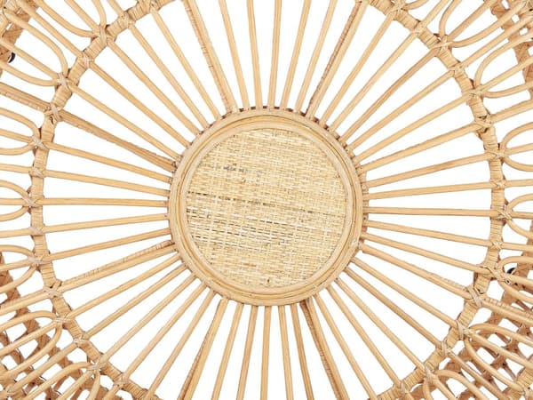 Salongbord Rotting Naturlig 85 cm Rund Håndlaget Hage Innendørs Utendørs Stue Terrasse Boho stil