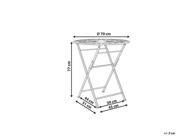 Have Bistro Bord Hvid Metal Sammenfoldelig Udendørs Distressed UV Rustmodstand Fransk Retro Stil