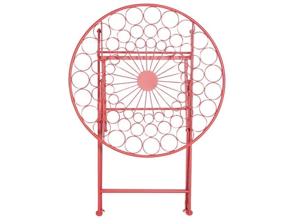 Hage Bistro Bord Rød Jern Sammenleggbar Utendørs UV Rust Motstand Fransk Retro Stil