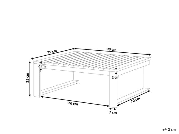 Sohvapöytä mahonginruskea 90 x 35 x 75 cm akaasia neliö puutarhaan moderni skandinaavinen