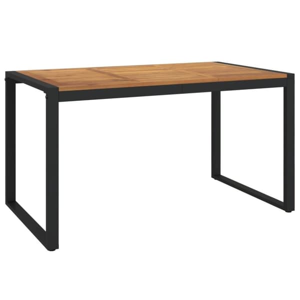 vidaXL havebord med U-formede ben 140x80x75 cm massivt akacietræ
