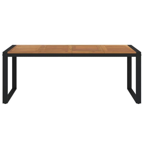 vidaXL Puutarhapöytä U-jaloilla 200x90x75 cm täysi akasiapuu
