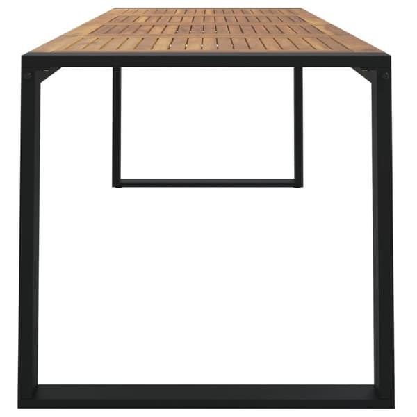 vidaXL Puutarhapöytä U-jaloilla 200x90x75 cm täysi akasiapuu