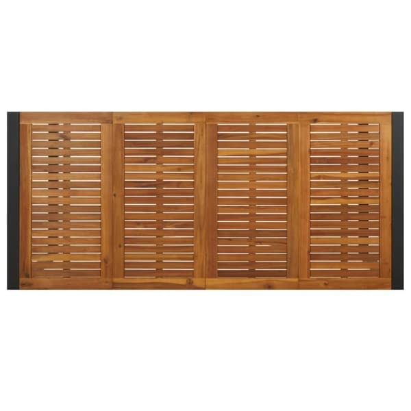 vidaXL Puutarhapöytä U-jaloilla 200x90x75 cm täysi akasiapuu