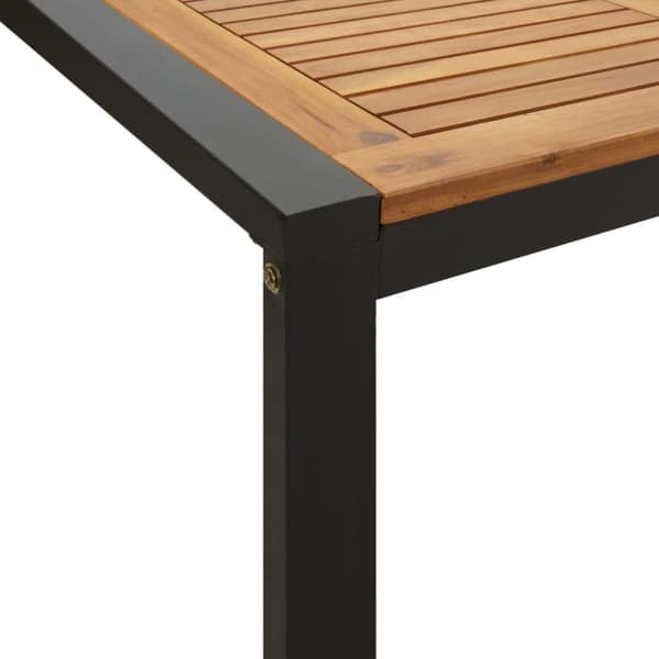 vidaXL Puutarhapöytä U-jaloilla 200x90x75 cm täysi akasiapuu