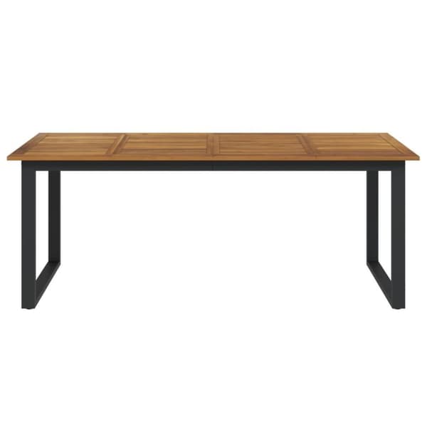 vidaXL Hagebord med U-ben 200x90x75 cm heltre akasie