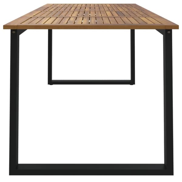 vidaXL Hagebord med U-ben 200x90x75 cm heltre akasie
