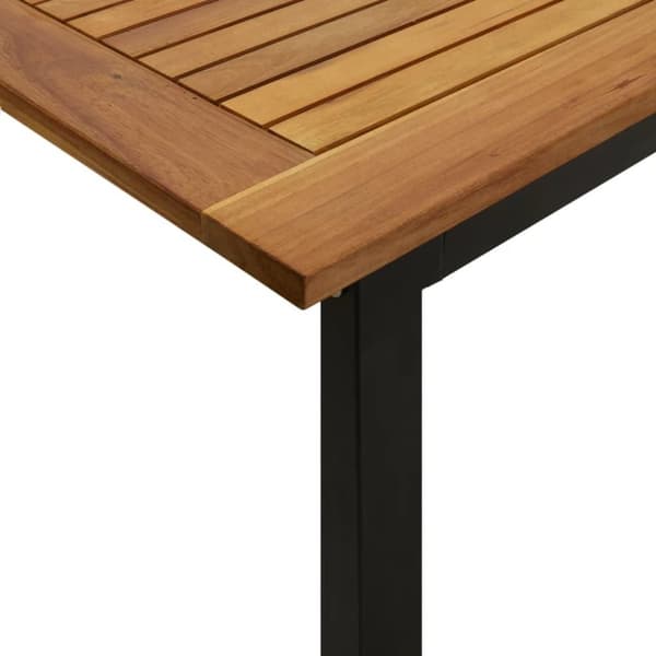 vidaXL Hagebord med U-ben 200x90x75 cm heltre akasie