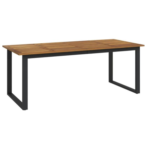 vidaXL Hagebord med U-ben 200x90x75 cm heltre akasie