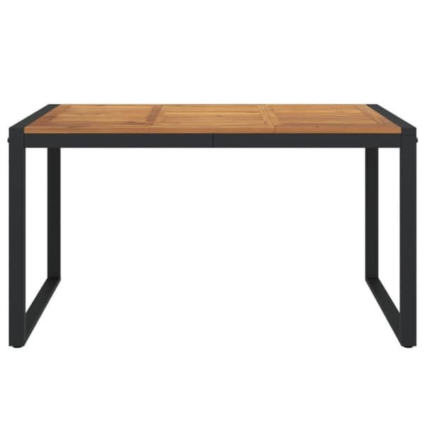 vidaXL Hagebord med U-ben 140x80x75 cm heltre akasie