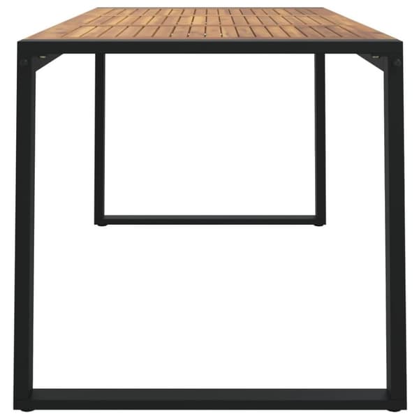 vidaXL Hagebord med U-ben 140x80x75 cm heltre akasie