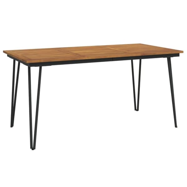 vidaXL Hagebord med hårnålsben 160x80x75 cm heltre akasie