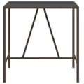 Miniatyrbild 3 av 6: vidaXL Barbord med glasskiva brun 110x70x110 cm konstrotting