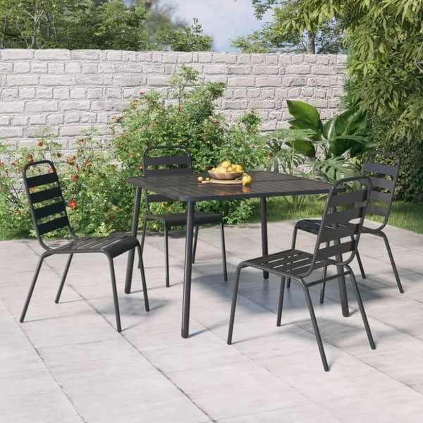 vidaXL havebord 100x100x71 cm stål antracitgrå