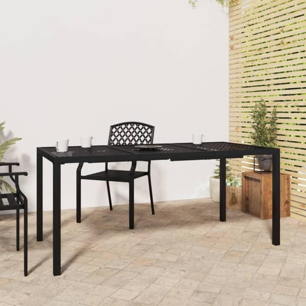 vidaXL Puutarhapöytä antrasiitti 165x80x72 cm teräs
