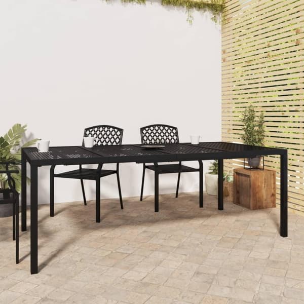 vidaXL Puutarhapöytä antrasiitti 200x100x72 cm teräs