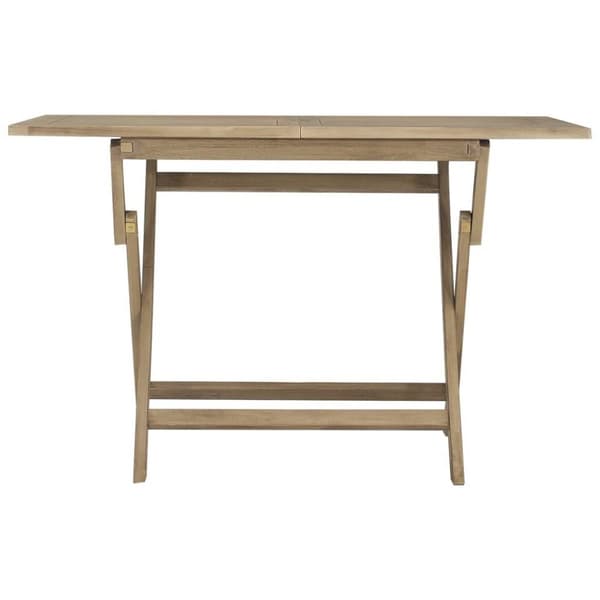 vidaXL foldbart havebord 120x70x75 cm massivt teaktræ grå