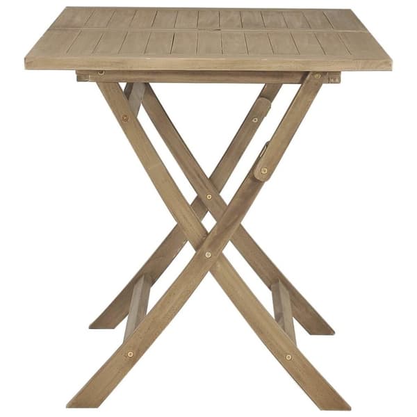 vidaXL foldbart havebord 120x70x75 cm massivt teaktræ grå