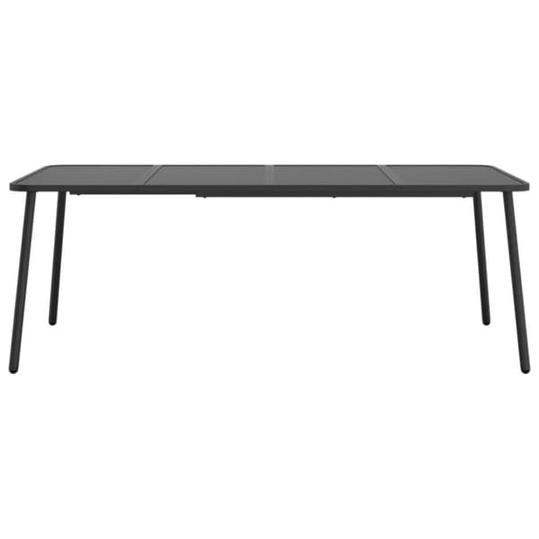 vidaXL Trädgårdsbord antracit 200x100x71 cm stål