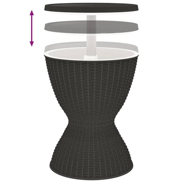 vidaXL 3-in-1 Kylmäpöytä musta polypropeeni