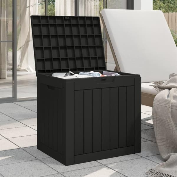 vidaXL Puutarhan varastoarkku musta 55,5x43x53 cm polypropeeni