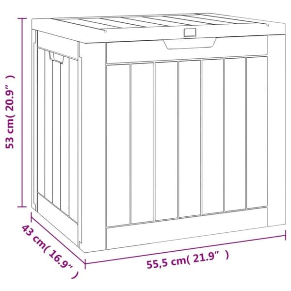 vidaXL Puutarhan varastoarkku musta 55,5x43x53 cm polypropeeni