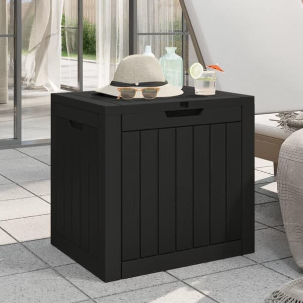 vidaXL Puutarhan varastoarkku musta 55,5x43x53 cm polypropeeni