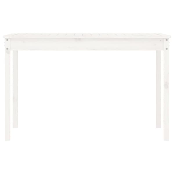 vidaXL havebord 121x82,5x76 cm massivt fyrretræ hvid