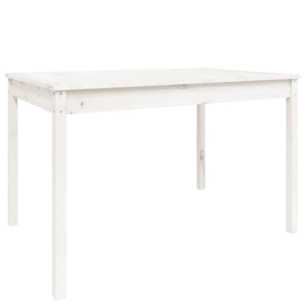 vidaXL havebord 121x82,5x76 cm massivt fyrretræ hvid