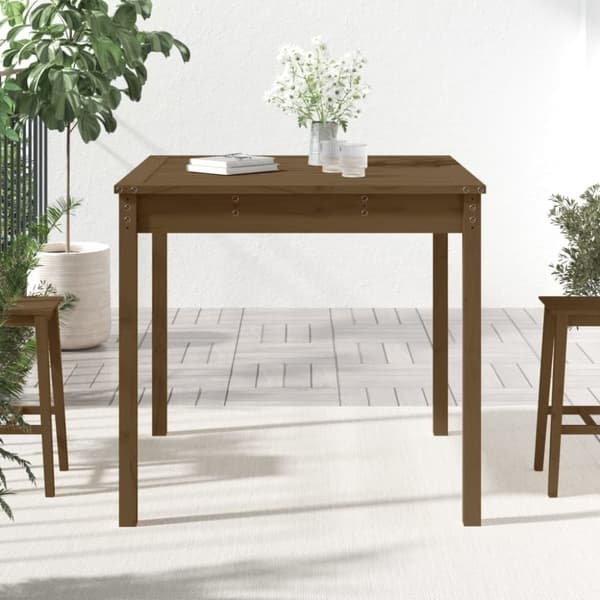 vidaXL havebord 82,5x82,5x76 cm massivt fyrretræ gyldenbrun