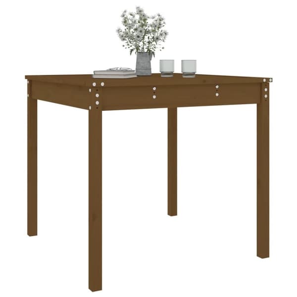 vidaXL havebord 82,5x82,5x76 cm massivt fyrretræ gyldenbrun