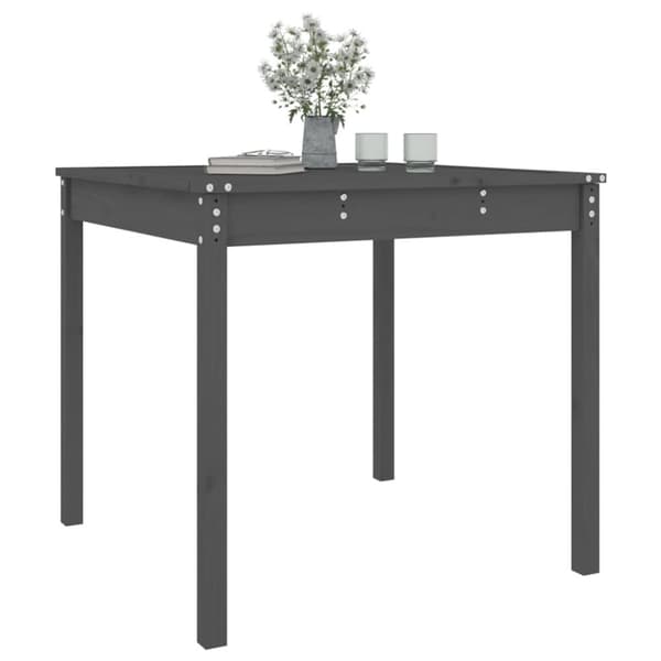 vidaXL Hagebord grå 82,5x82,5x76 cm heltre furu