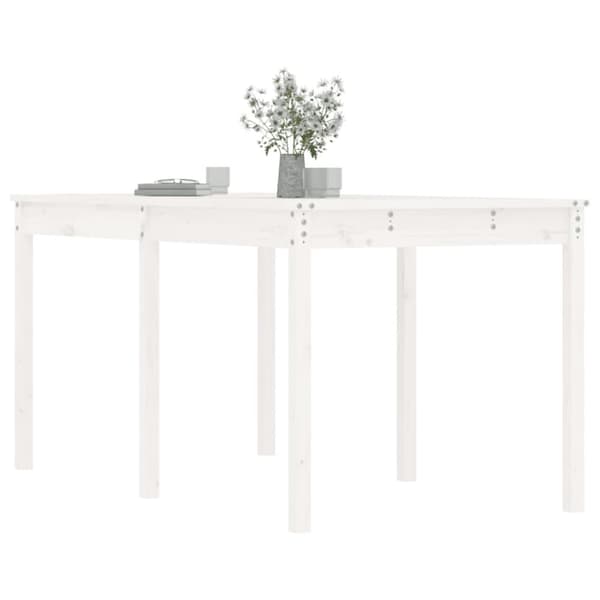 vidaXL Trädgårdsbord vit 159,5x82,5x76 cm massiv furu