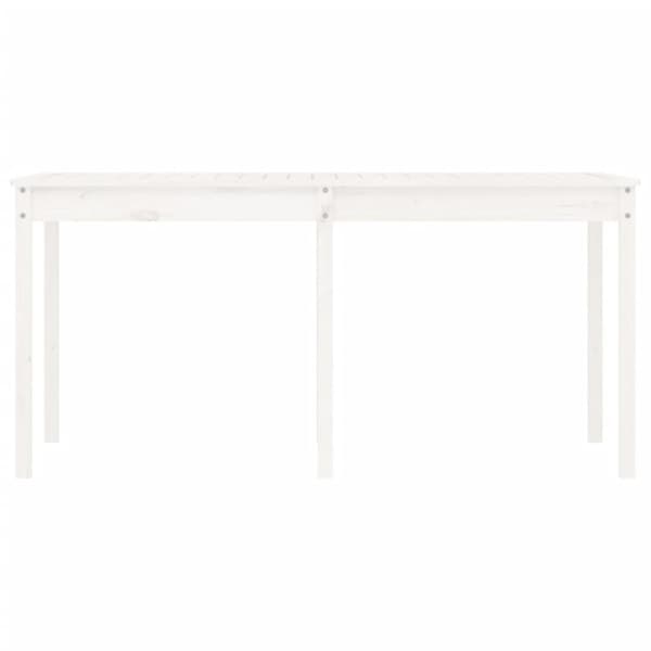 vidaXL Trädgårdsbord vit 159,5x82,5x76 cm massiv furu