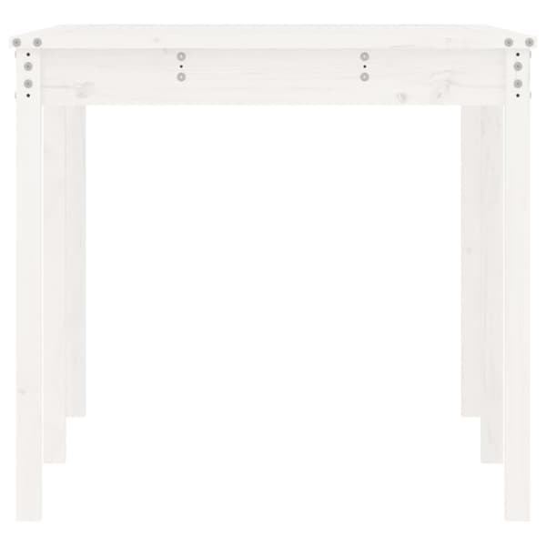 vidaXL Trädgårdsbord vit 159,5x82,5x76 cm massiv furu