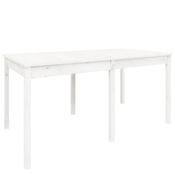 vidaXL Trädgårdsbord vit 159,5x82,5x76 cm massiv furu