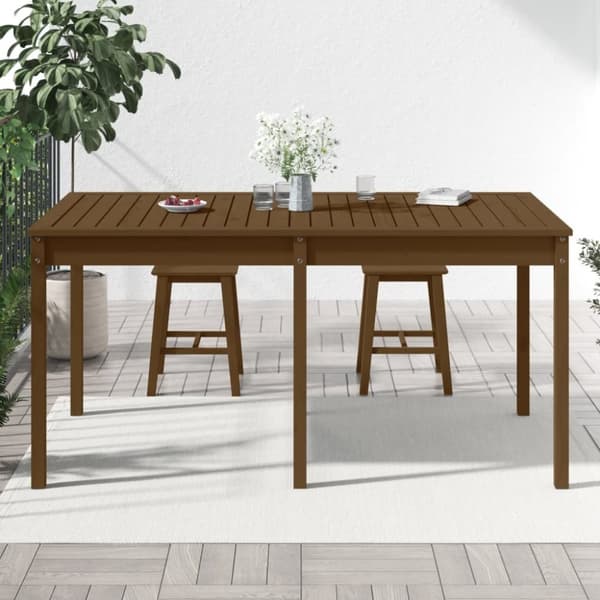 vidaXL Hagebord honningbrun 159,5x82,5x76 cm heltre furu