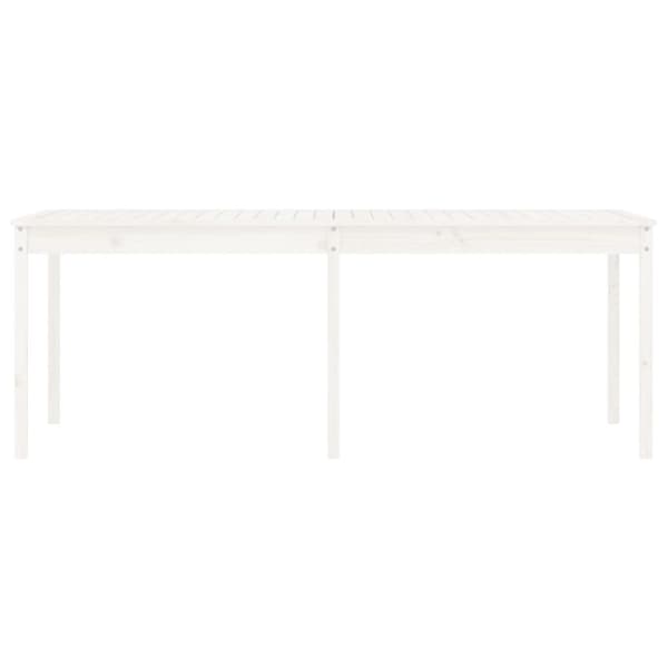 vidaXL Trädgårdsbord vit 203,5x100x76 cm massiv furu