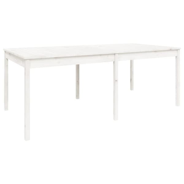 vidaXL Trädgårdsbord vit 203,5x100x76 cm massiv furu